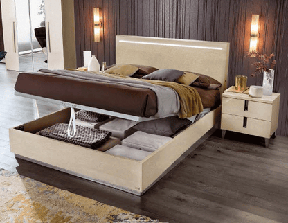 Complete Bedroom Setwith Beige High Gloss Lacquer - 028