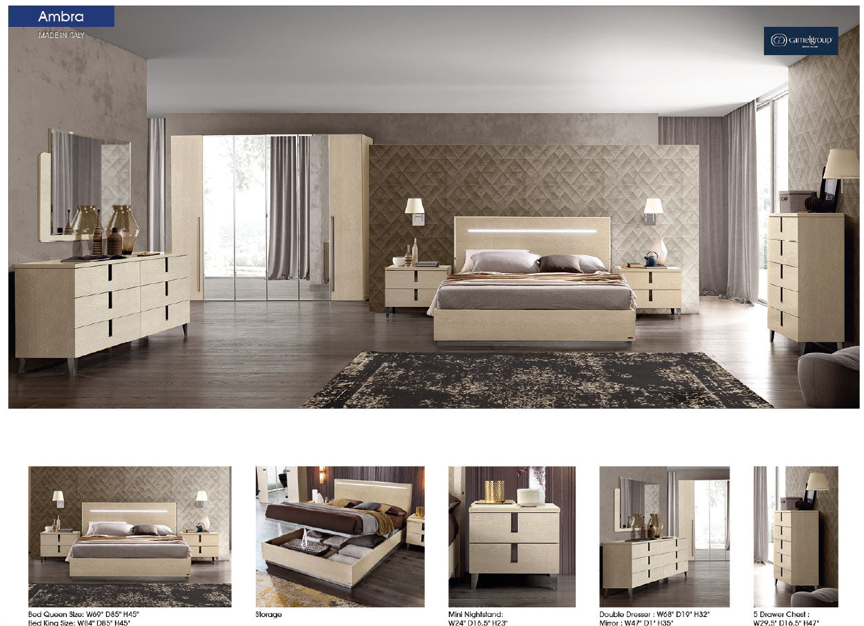 Complete Bedroom Setwith Beige High Gloss Lacquer - 028