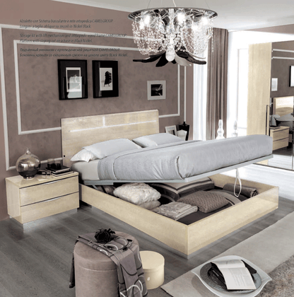 Complete Bedroom Setwith Beige High Gloss Lacquer - 011
