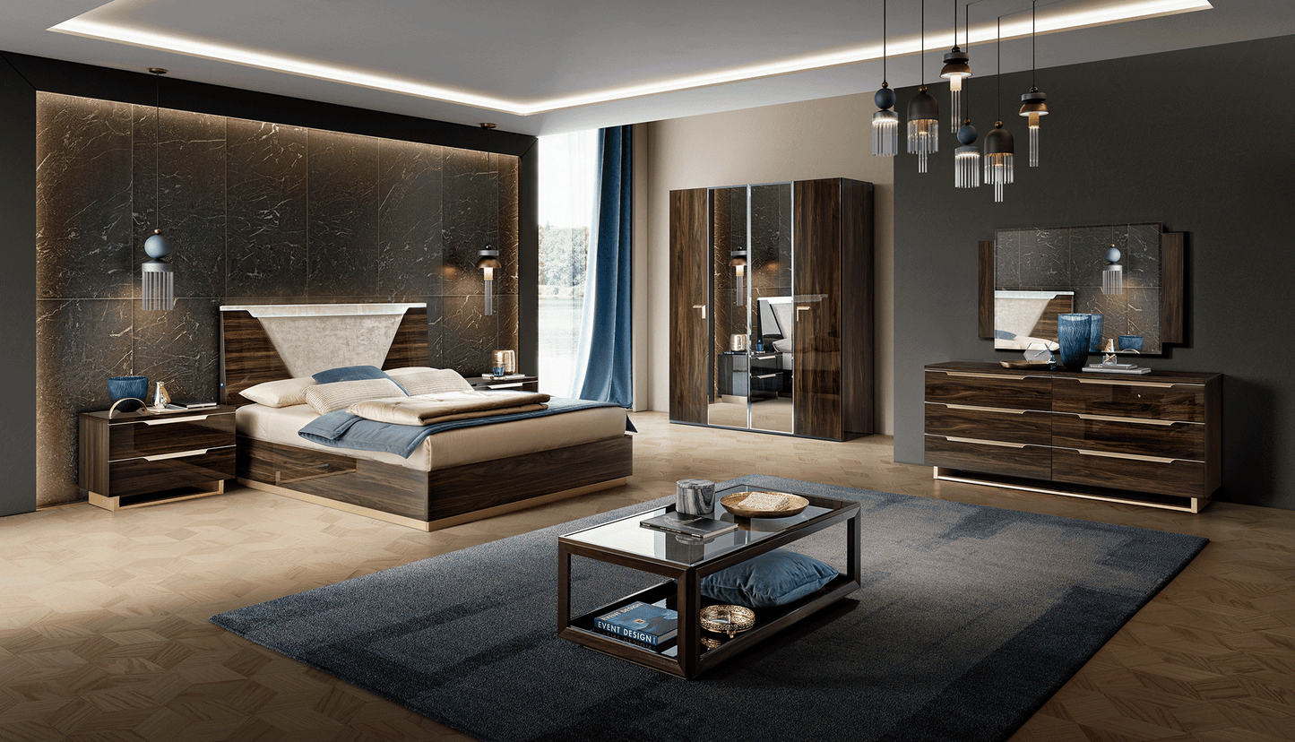 Complete Bedroom Setwith Walnut High Gloss Lacquer, Mat, Special Order Finish