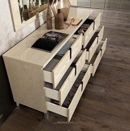 Complete Bedroom Setwith Beige High Gloss Lacquer - 028