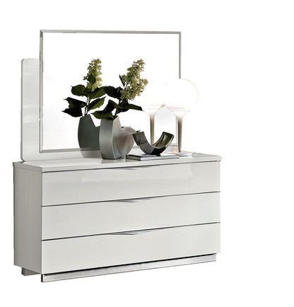 Complete Bedroom Setwith White High Gloss Lacquer - 69 Inch