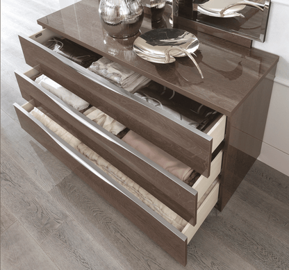 Complete Bedroom Setwith Silver High Gloss Lacquer