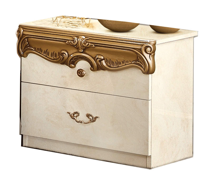 Complete Bedroom Setwith Ivory High Gloss Lacquer - 23 Inch