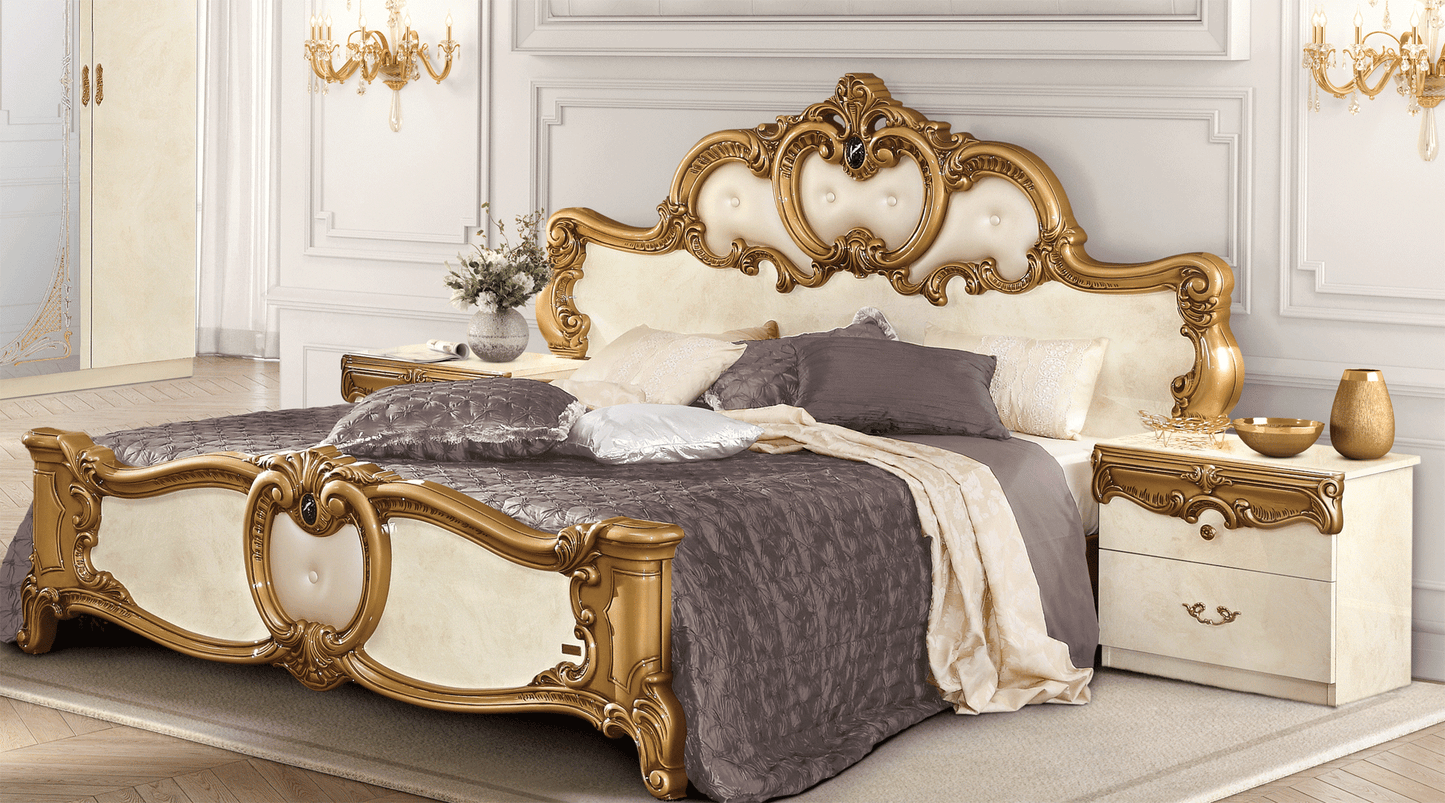 Complete Bedroom Setwith Ivory High Gloss Lacquer - 23 Inch