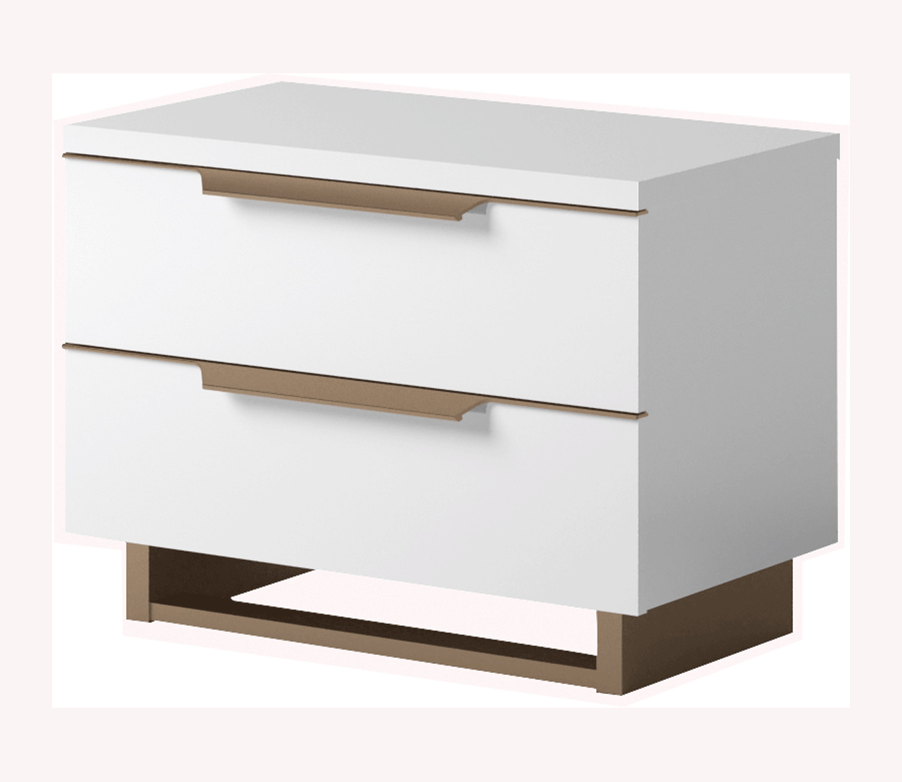 Modern White Nightstand with High-Gloss Finish