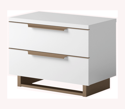 Complete Bedroom Setwith White High Gloss Lacquer, Mat - 30 Inch