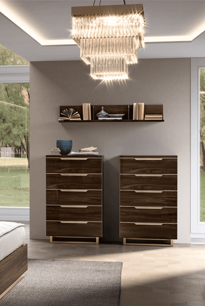 Complete Bedroom Setwith Walnut High Gloss Lacquer, Mat, Special Order Finish