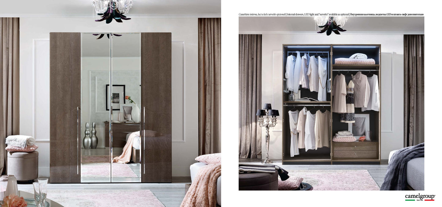 Complete Bedroom Setwith Silver High Gloss Lacquer