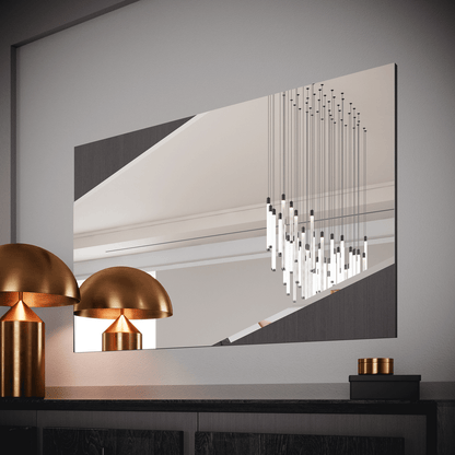 Contemporary Black Mirror with High Gloss Lacquer, Mat, Special Order Finish