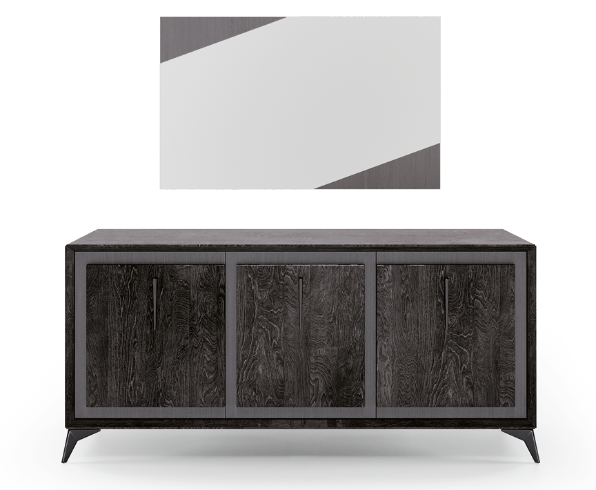 Contemporary Black Mirror with High Gloss Lacquer, Mat, Special Order Finish