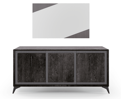 Contemporary Black Mirror with High Gloss Lacquer, Mat, Special Order Finish