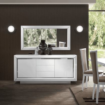 Modern White Mirror with N/A Finish