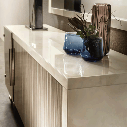 Classic Beige Mirror with High Gloss Lacquer Finish