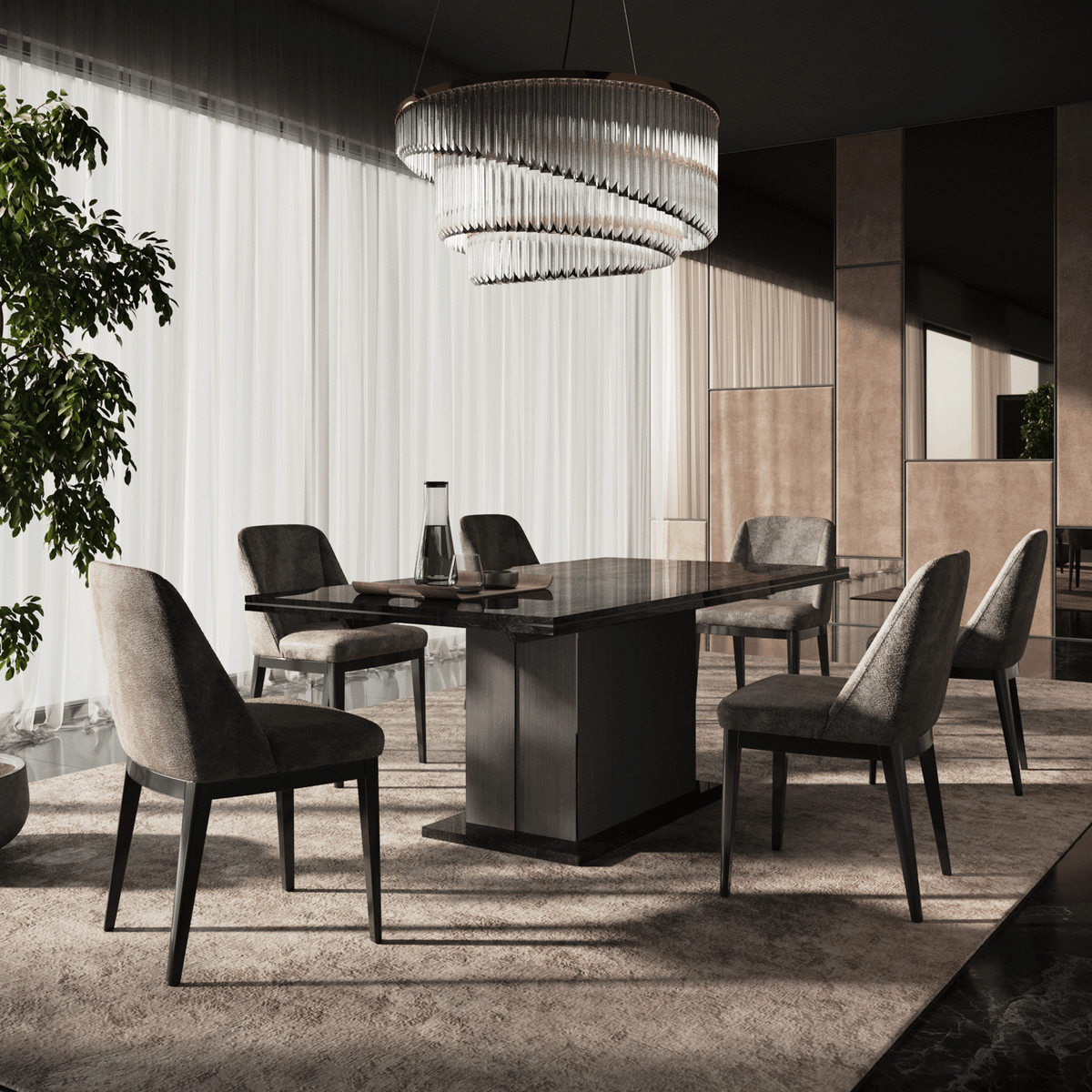 Modern Gloss Extendable Dining Table with Extension Leaf and Diamond Cut Feet