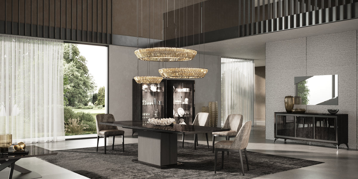 Modern Gloss Extendable Dining Table with Extension Leaf and Diamond Cut Feet