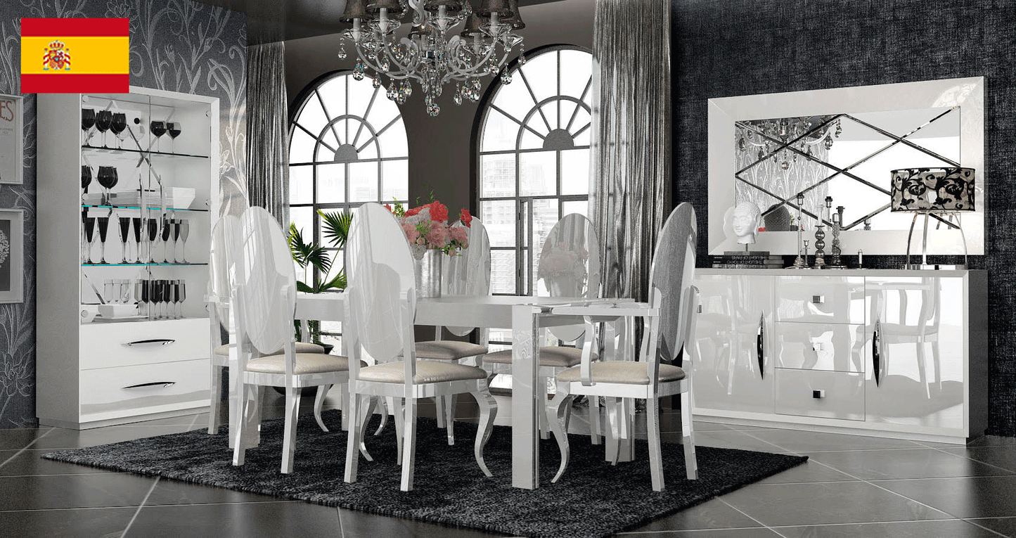 Modern White Mirror with High Gloss Lacquer, Mat Finish - 002