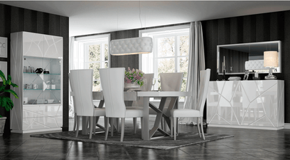 Modern White Mirror with High Gloss Lacquer, Mat Finish