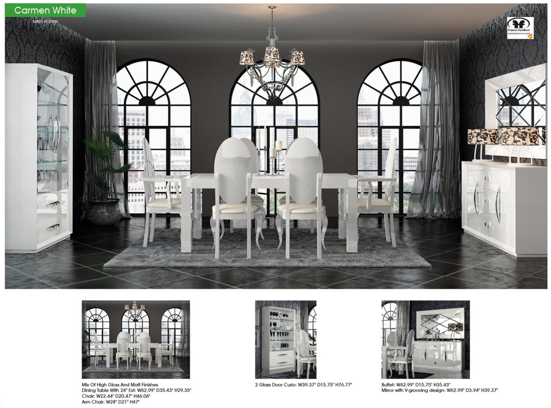 Modern White Mirror with High Gloss Lacquer, Mat Finish - 002