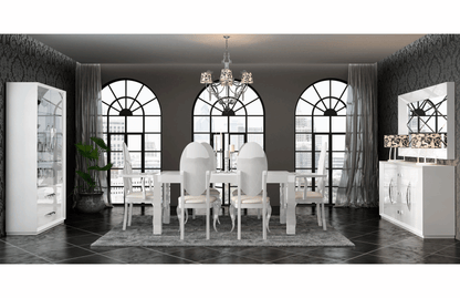 Modern White Mirror with High Gloss Lacquer, Mat Finish - 002