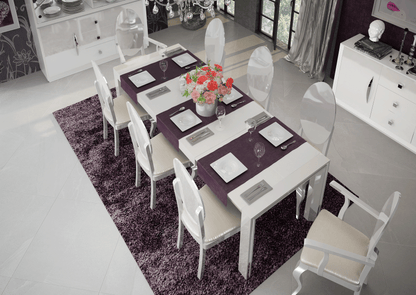 Modern White Mirror with High Gloss Lacquer, Mat Finish - 002