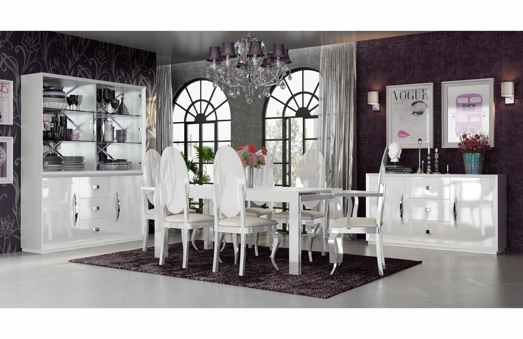 Modern White Mirror with High Gloss Lacquer, Mat Finish - 002