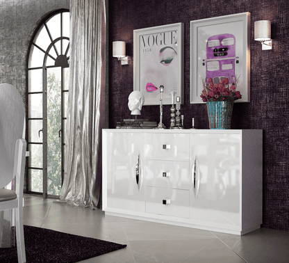 Modern White Mirror with High Gloss Lacquer, Mat Finish - 002