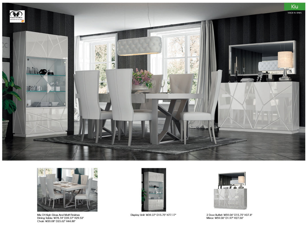 Modern White Mirror with High Gloss Lacquer, Mat Finish