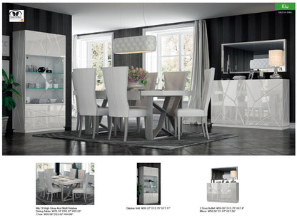 Modern White Mirror with High Gloss Lacquer, Mat Finish