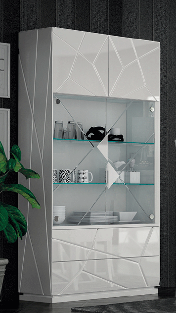 Modern White Mirror with High Gloss Lacquer, Mat Finish