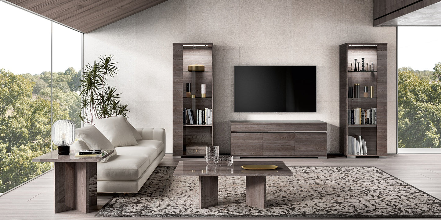 Modern Entertainment Unit with Shiny Finish