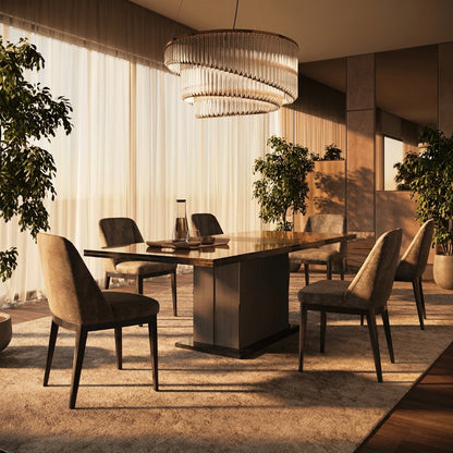 Modern Gloss Extendable Dining Table with Extension Leaf and Diamond Cut Feet
