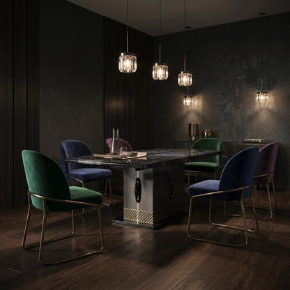 Modern Gloss Extendable Dining Table with Extension Leaf and Diamond Cut Feet