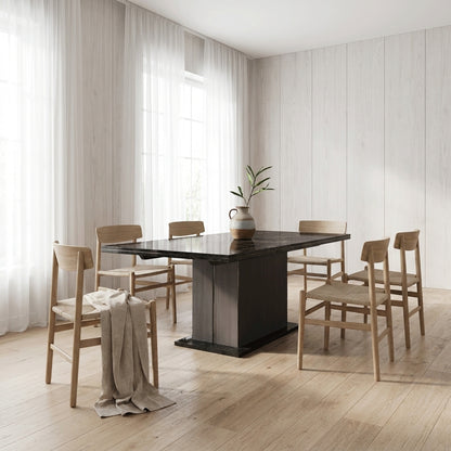 Modern Gloss Extendable Dining Table with Extension Leaf and Diamond Cut Feet