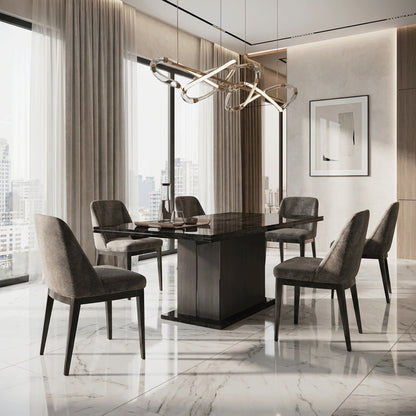 Modern Gloss Extendable Dining Table with Extension Leaf and Diamond Cut Feet